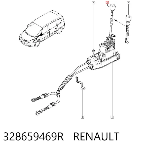 Cabo da avalanca da Caixa de Mudança 328659469R Renault (RVI)