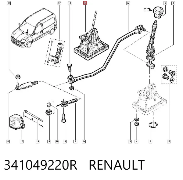Mecanismo de mudança (ligação) 341049220R Renault (RVI)