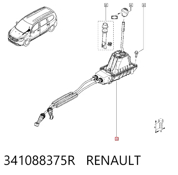 Cabo de mudança duplo 341088375R Renault (RVI)