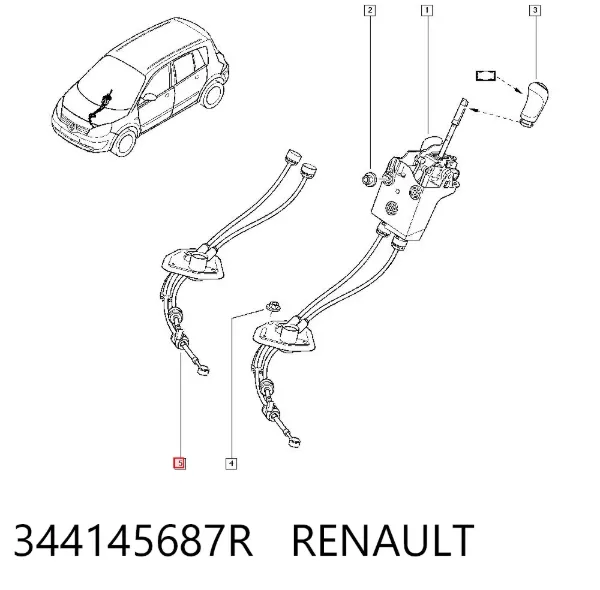 Consola de fixação de cabos da Caixa de Mudança 344145687R Renault (RVI)