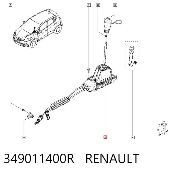 Cabo de mudança duplo 349011400R Renault (RVI)