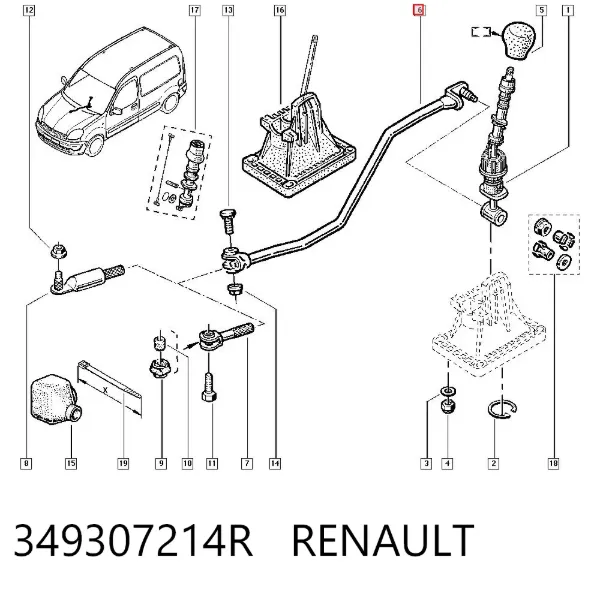 Barra de ligação da Caixa Automática de Mudança 349307214R Renault (RVI)