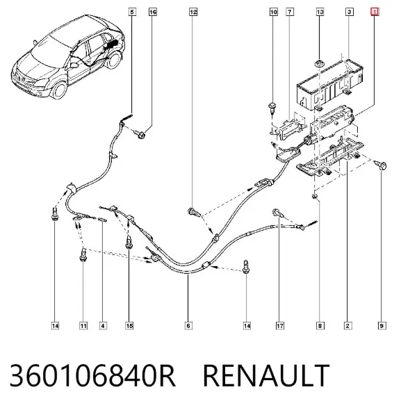 Avalanca do freio de estacionamento 360106840R Renault (RVI)