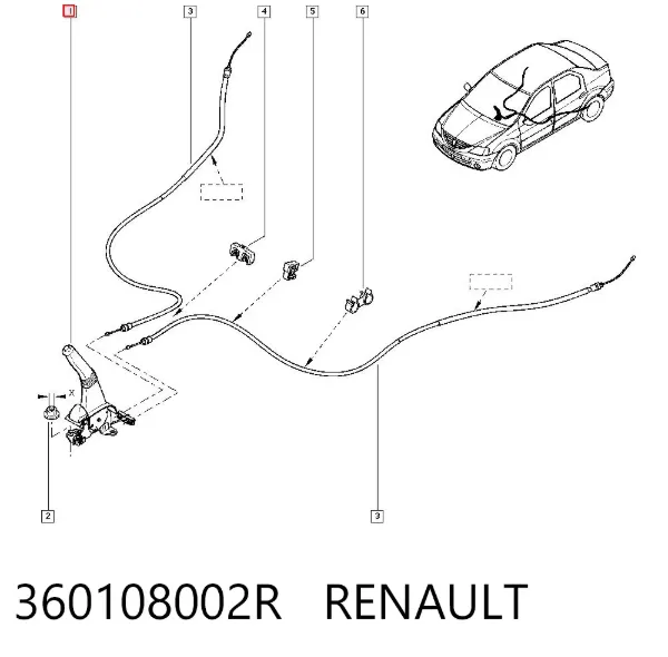 Avalanca do freio de estacionamento 360108002R Renault (RVI)