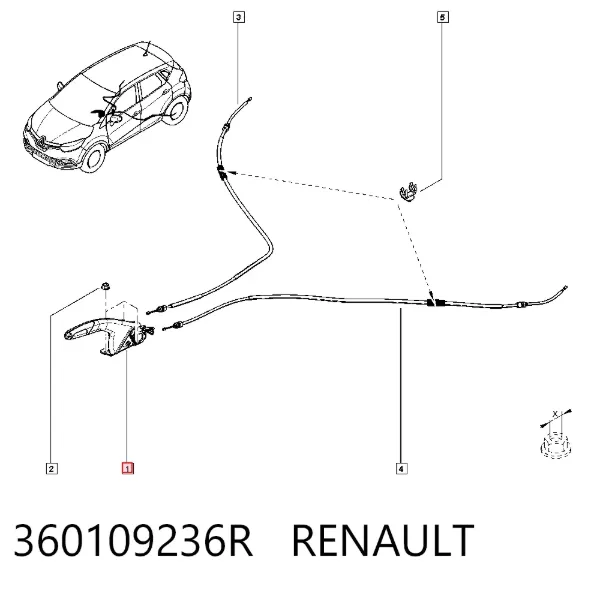 Avalanca do freio de estacionamento 360109236R Renault (RVI)