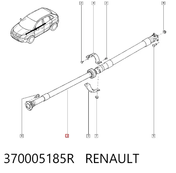 Junta universal traseira montada 370005185R Renault (RVI)