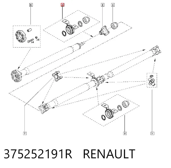 Rolamento suspenso da junta universal 375252191R Renault (RVI)