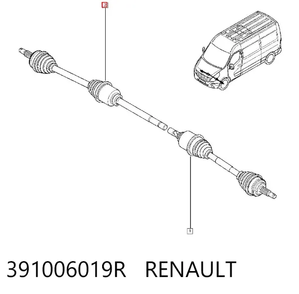 Semieixo (acionador) dianteiro direito 391006019R Renault (RVI)