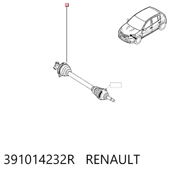 Semieixo (acionador) dianteiro esquerdo 391014232R Renault (RVI)