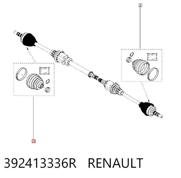Bota de proteção interna de junta homocinética do semieixo dianteiro 392413336R Renault (RVI)
