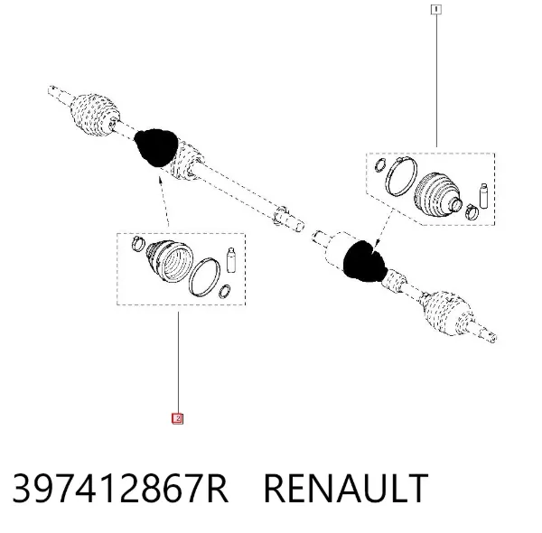Bota de proteção interna de junta homocinética do semieixo dianteiro 397412867R Renault (RVI)