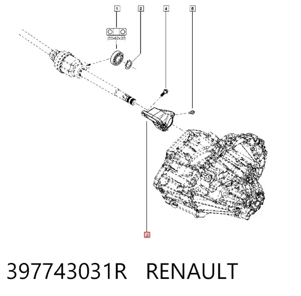 Suporte de rolamento suspenso do semieixo dianteiro 397743031R Renault (RVI)