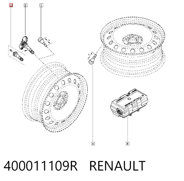 Válvula para a roda 400011109R Renault (RVI)
