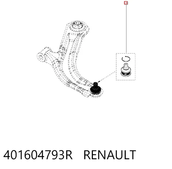 Suporte de esfera inferior 401604793R Renault (RVI)