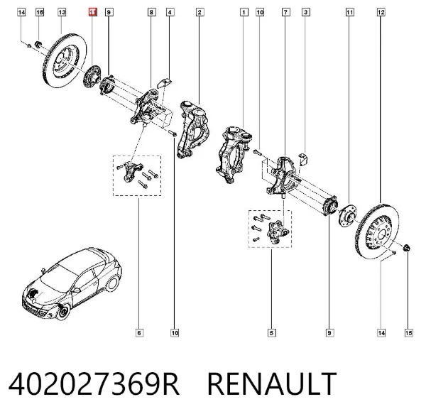 Cubo dianteiro 402027369R Renault (RVI)