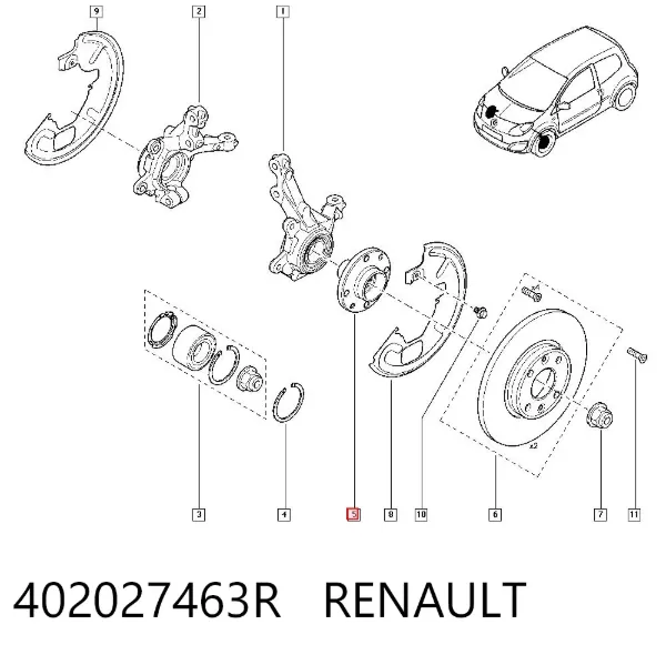 Cubo dianteiro 402027463R Renault (RVI)