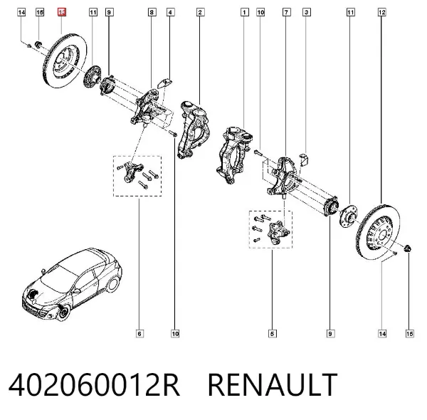 Disco do freio dianteiro 402060012R Renault (RVI)