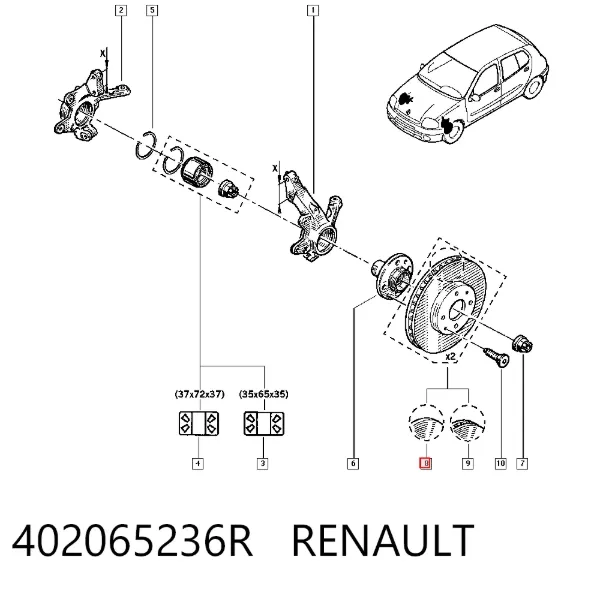 Disco do freio dianteiro 402065236R Renault (RVI)
