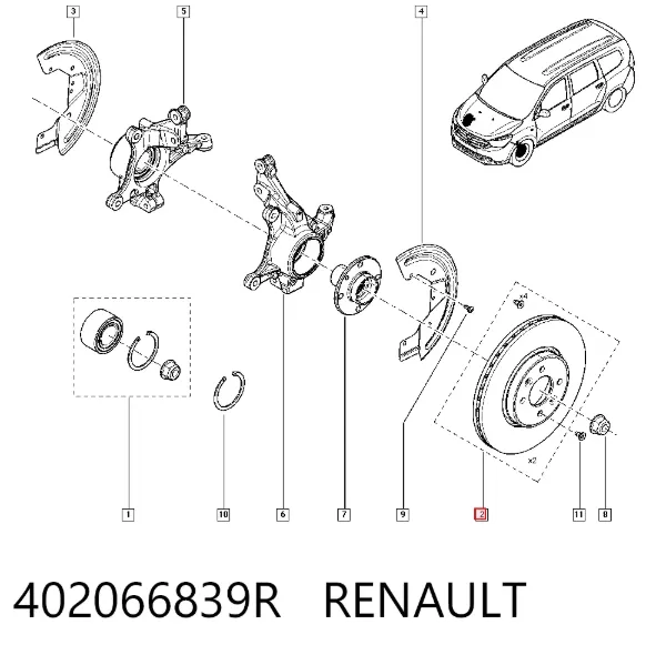 Disco do freio dianteiro 402066839R Renault (RVI)