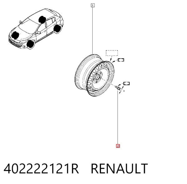 Parafuso de roda 402222121R Renault (RVI)