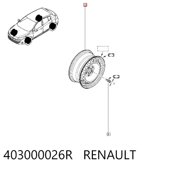 Discos de roda de aço (estampados) 403000026R Renault (RVI)
