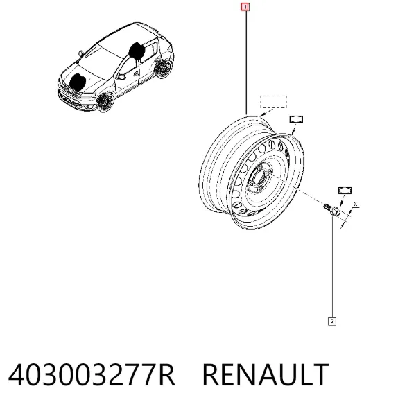 Discos de roda de aço (estampados) 403003277R Renault (RVI)