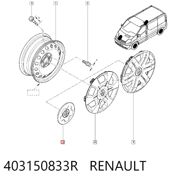 Coberta de disco de roda 403150833R Renault (RVI)