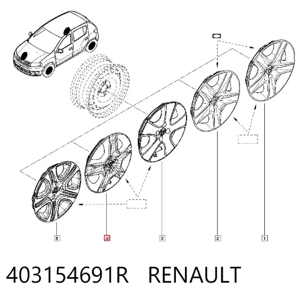 Coberta de disco de roda 403154691R Renault (RVI)