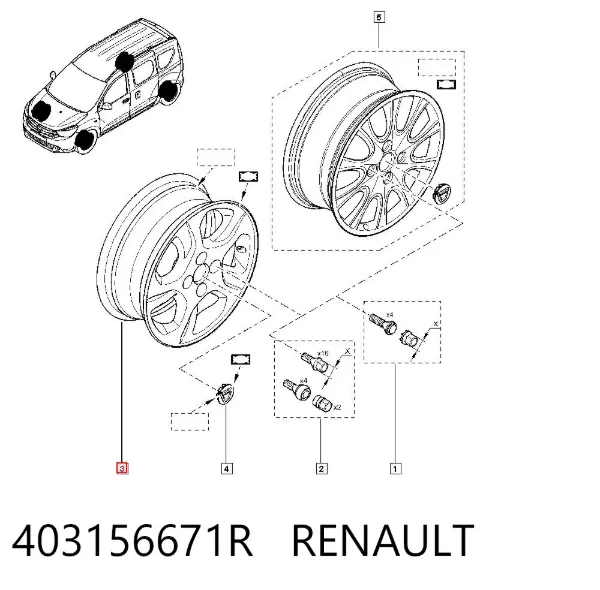 Coberta de disco de roda 403156671R Renault (RVI)