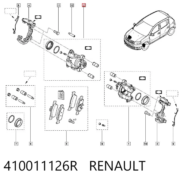 Suporte do freio dianteiro direito 410011126R Renault (RVI)