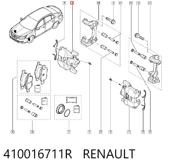Suporte do freio dianteiro direito 410016711R Renault (RVI)
