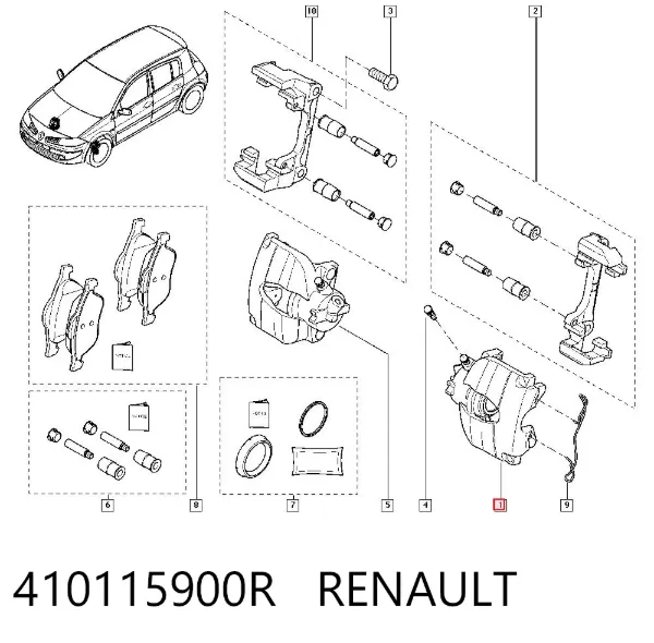Suporte do freio dianteiro esquerdo 410115900R Renault (RVI)