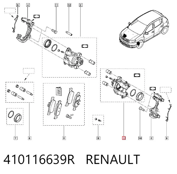 Suporte do freio dianteiro esquerdo 410116639R Renault (RVI)