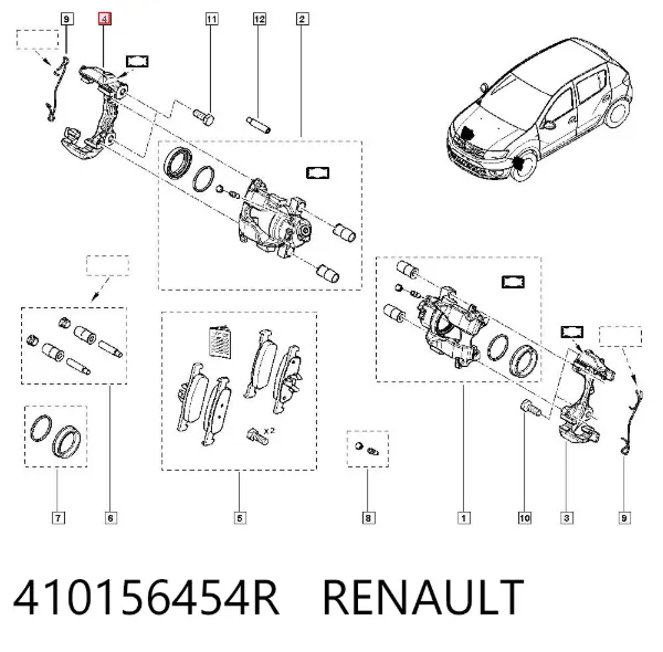 Braçadeira do freio de suporte dianteiro 410156454R Renault (RVI)