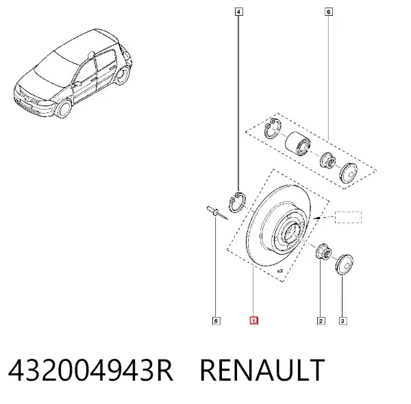Disco do freio traseiro 432004943R Renault (RVI)