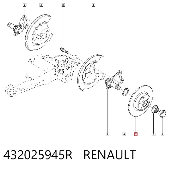 Disco do freio traseiro 432025945R Renault (RVI)