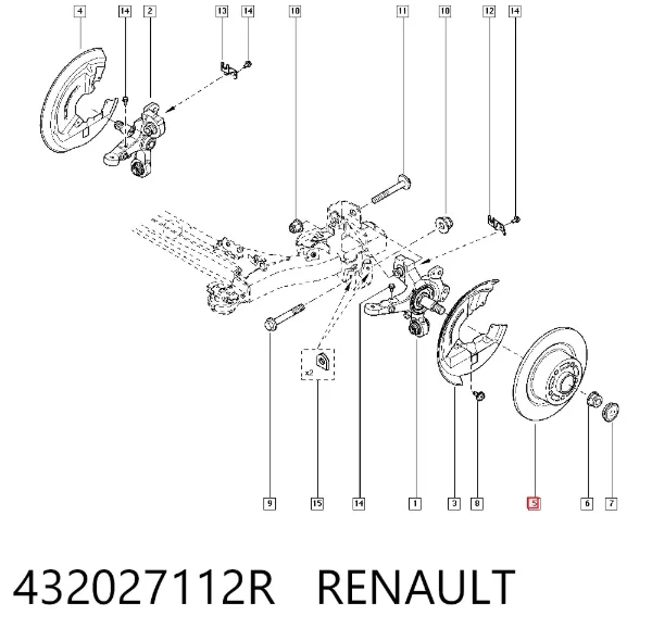 Disco do freio traseiro 432027112R Renault (RVI)