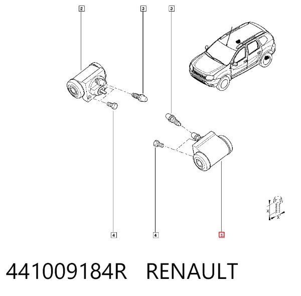 Cilindro traseiro do freio de rodas de trabalho 441009184R Renault (RVI)