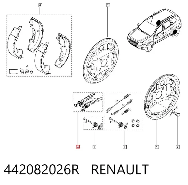 Regulador do freio de tambor traseiro 442082026R Renault (RVI)
