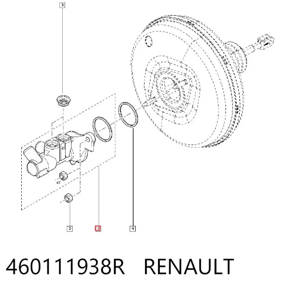 Cilindro mestre do freio 460111938R Renault (RVI)