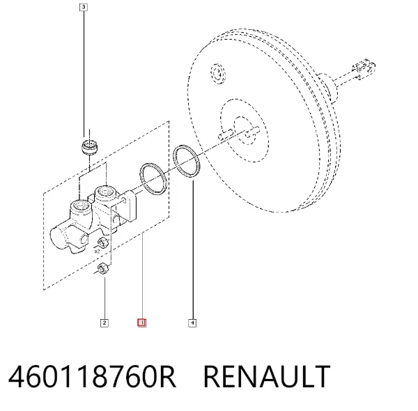 Cilindro mestre do freio 460118760R Renault (RVI)