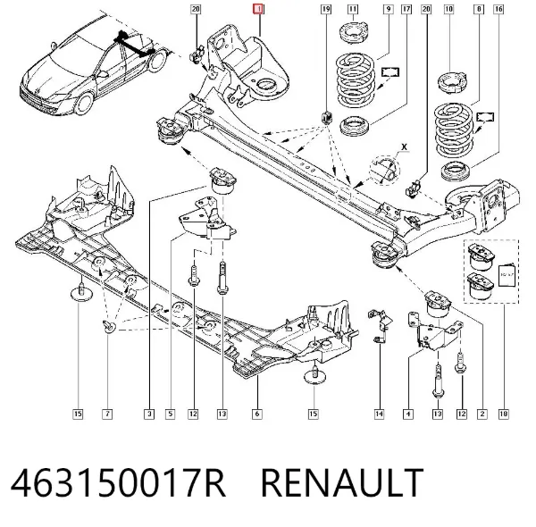 Mangueira do freio traseira direita 463150017R Renault (RVI)