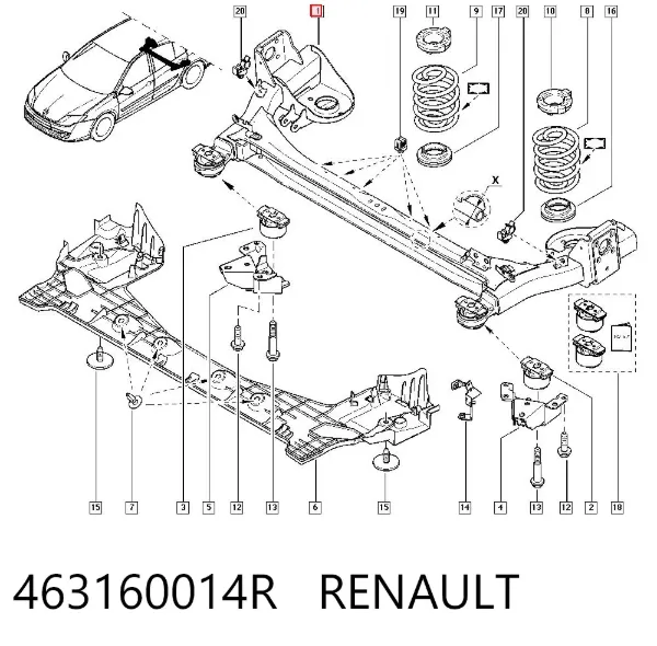 Mangueira do freio traseira esquerda 463160014R Renault (RVI)