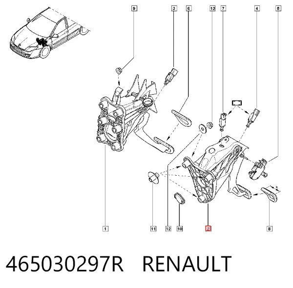 Pedal de embraiagem 465030297R Renault (RVI)