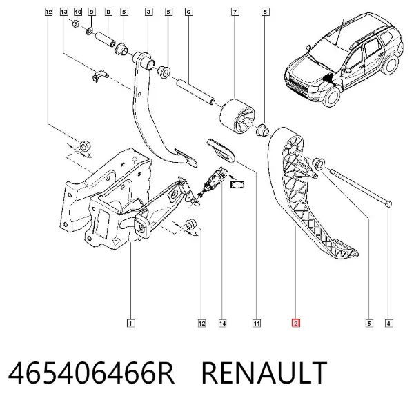 Pedal de embraiagem Dacia Duster HS