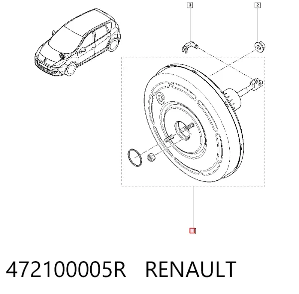 Reforçador dos freios a vácuo 472100005R Renault (RVI)