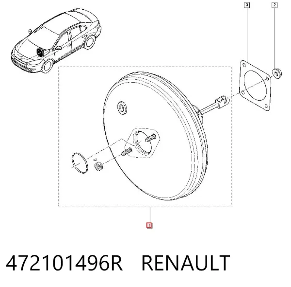 Reforçador dos freios a vácuo 472101496R Renault (RVI)
