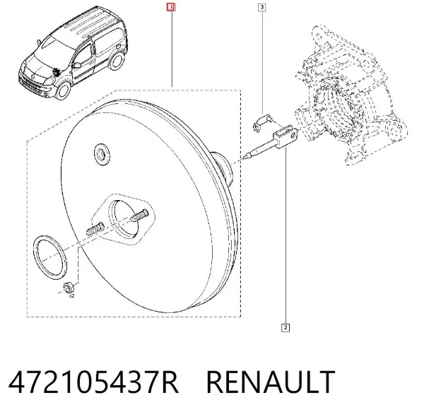Reforçador dos freios a vácuo 472105437R Renault (RVI)