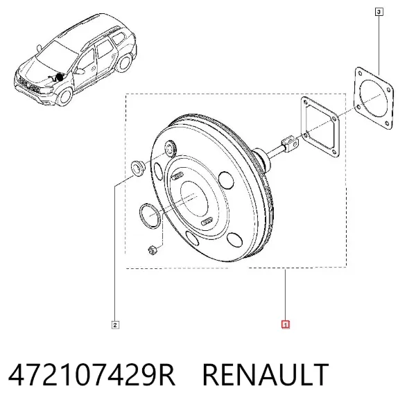 Reforçador dos freios a vácuo 472107429R Renault (RVI)