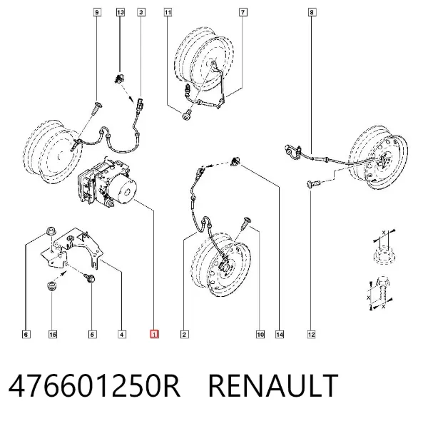 Unidade hidráulico de controlo ABS 476601250R Renault (RVI)